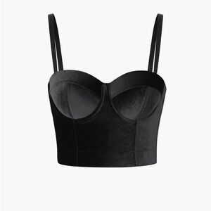 Velvet bustier cami top